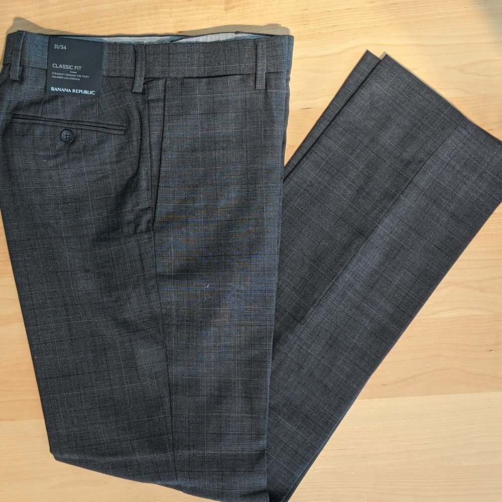 Banana Republic Grey Mens Dress Pants 31x34